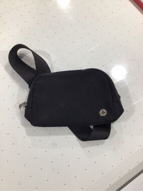 HALARA Black Belt Bag with Silver Logo Accent